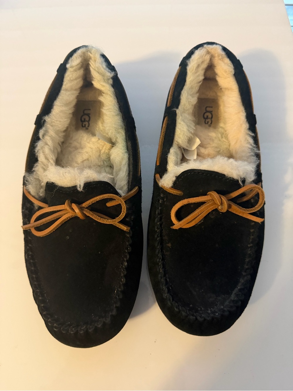 UGG Black Suede Slip-On Driving Loafers